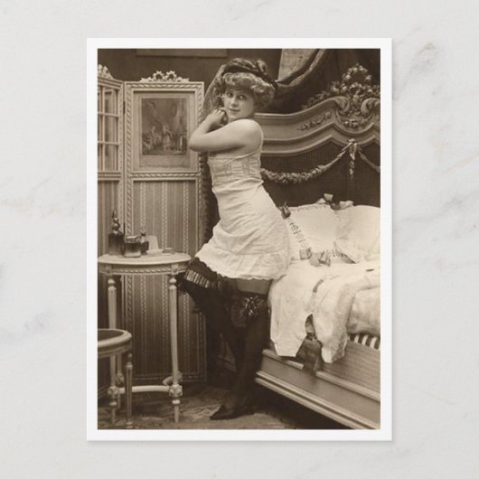 Franse Flirt -  Pinup Briefkaart (Voorkant)