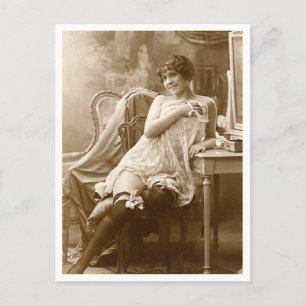 Franse Flirt -  Pinup Briefkaart