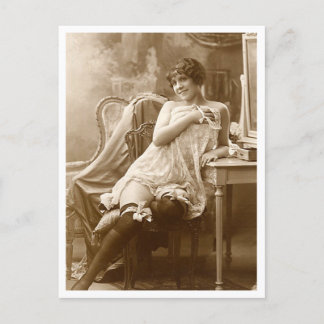 Franse Flirt -  Pinup Briefkaart