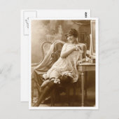 Franse Flirt -  Pinup Briefkaart (Voorkant / Achterkant)