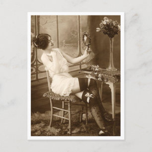 Franse Flirt -  Pinup Briefkaart