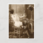 Franse Flirt -  Pinup Briefkaart (Voorkant)