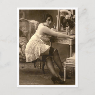 Franse Flirt -  Pinup Briefkaart