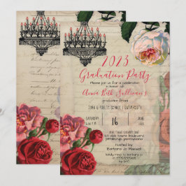  Franse Floral Boho Graduation Party Kaart