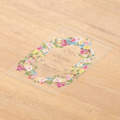 Franse floral crest cream vrijgezellenfeest Acryl Uitnodigingen (Laagn)