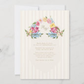  Franse floral crest cream vrijgezellenfeest Kaart (Achterkant)