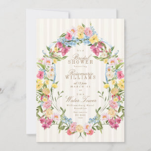 Franse floral crest cream vrijgezellenfeest Kaart