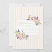 Franse floral crest crème roze blauw baby shower kaart (Achterkant)