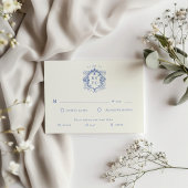 Franse Floral Crest RSVP Response Kaart