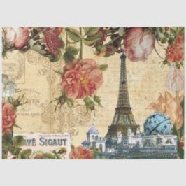 Franse Floral Eiffel Tower Ephemera ontkoppeling T Tissuepapier