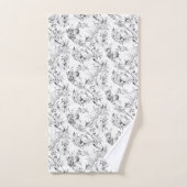 -Franse Floral Fantasy Toile-Black Bad Handdoek (Handdoek)