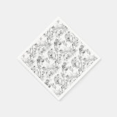 -Franse Floral Fantasy Toile-Black Servet (Hoek)