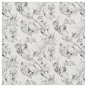 -Franse Floral Fantasy Toile-Black Stof