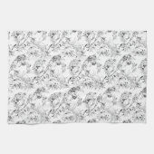 -Franse Floral Fantasy Toile-Black Theedoek (Horizontaal)