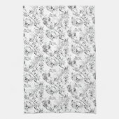 -Franse Floral Fantasy Toile-Black Theedoek (Verticaal)