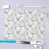 -Franse Floral Fantasy Toile-Black Tissuepapier (Craft)