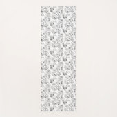 -Franse Floral Fantasy Toile-Black Yogamat (Voorkant)