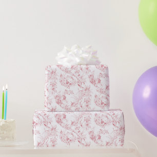 -Franse Floral Fantasy Toile-Pink Cadeaupapier