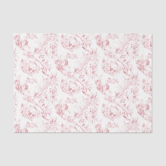 -Franse Floral Fantasy Toile-Pink Tissuepapier (Voorkant)