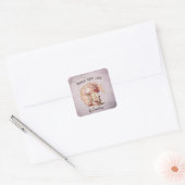 Franse Floral Paris Cafe Handmade Baking Goods Vierkante Sticker (Envelop)