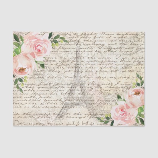  Franse Floral Rozen Oude Decoupage Tissuepapier (Voorkant)