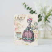 Franse florale Paris Tea Party Marie Antoinette Briefkaart (Staand voorkant)