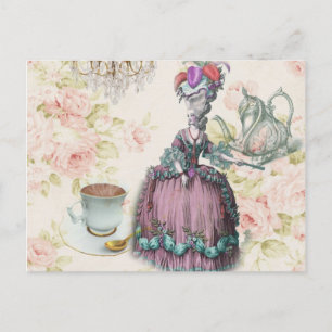 Franse florale Paris Tea Party Marie Antoinette Briefkaart