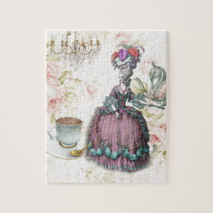 Franse florale Paris Tea Party Marie Antoinette Legpuzzel
