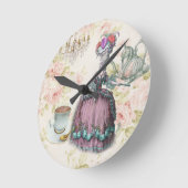 Franse florale Paris Tea Party Marie Antoinette Ronde Klok (Hoek)