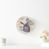 Franse florale Paris Tea Party Marie Antoinette Ronde Klok (Huis)