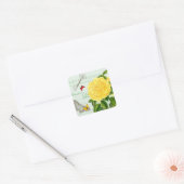 Franse florale  sticker w / mooi roos (Envelop)