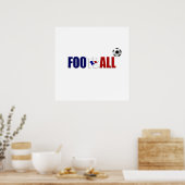 Franse Football markeert logo cadeaus Poster (Keuken)