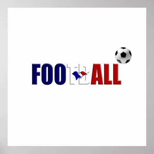 Franse Football markeert logo cadeaus Poster (Voorkant)