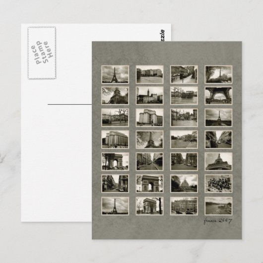 Franse foto Collage Briefkaart (Voorkant / Achterkant)