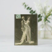 Franse  foto van risqué Danskeleton Briefkaart (Staand voorkant)