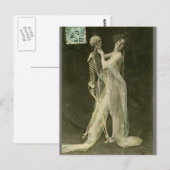 Franse  foto van risqué Danskeleton Briefkaart (Voorkant / Achterkant)