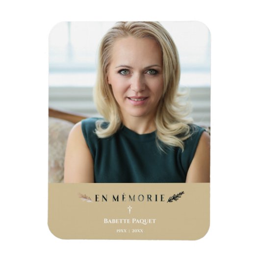 Franse fotominimalist Memorial Loved Ones Golden Magneet (Verticaal)