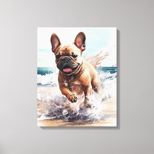 Franse Franse Bulldog cadeau Canvas Afdruk (Voorkant)