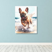 Franse Franse Bulldog cadeau Canvas Afdruk (Insitu (Houten vloer))