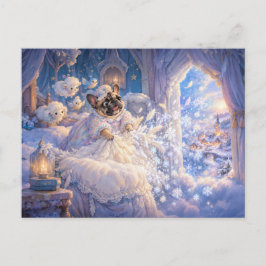 Franse Frau Holle Sneeuwval Scene Briefkaart