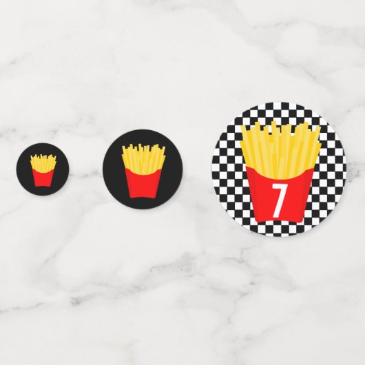 Franse "Fries Birthday" Confetti (Achterkanten)