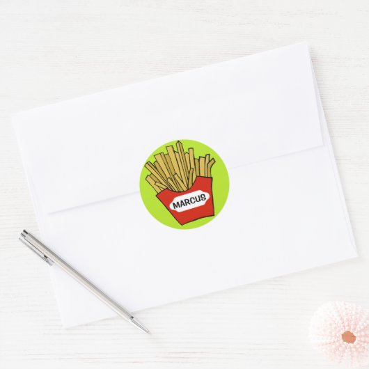 Franse friet aangepaste sticker (Envelop)