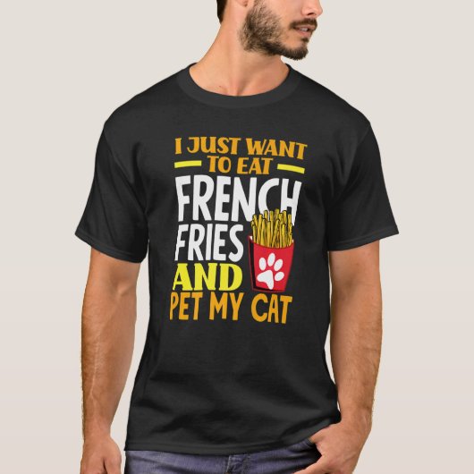 Franse Friet Kat Franse Frites T-shirt (Voorkant)