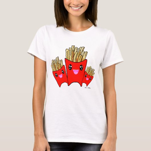Franse frietjes voor fastfoodeten t-shirt (Voorkant)