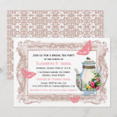 Franse Garden Bridal Tea Kaart (Voorkant / Achterkant)