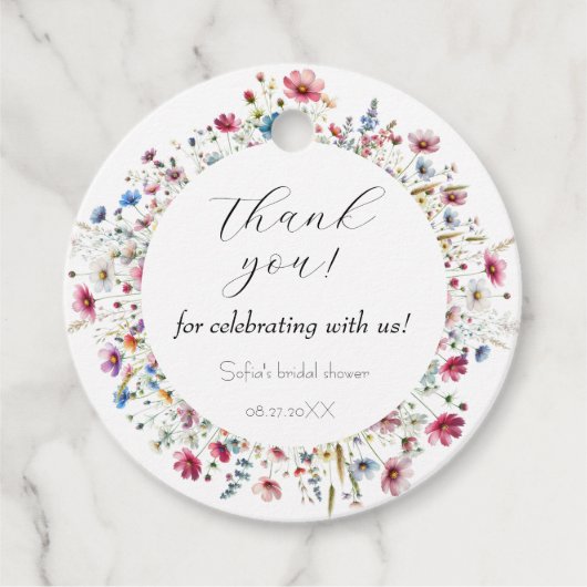 Franse Garden Party bloem  Bedankjes Labels (Voorkant)