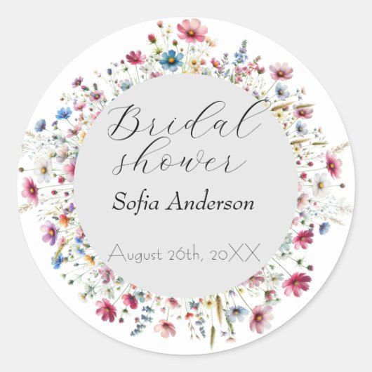 Franse Garden Party bloem  Ronde Sticker (Voorkant)