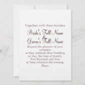 Franse Garlands Cartouche Wedding Invites Kaart (Achterkant)