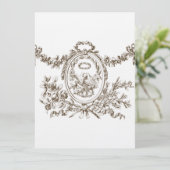 Franse Garlands Cartouche Wedding Invites Kaart (Staand voorkant)