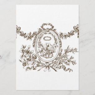 Franse Garlands Cartouche Wedding Invites Kaart